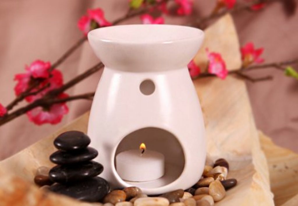 Brûleur à huile brune essentielle en céramique, diffuseur d'huile d'aromathérapi